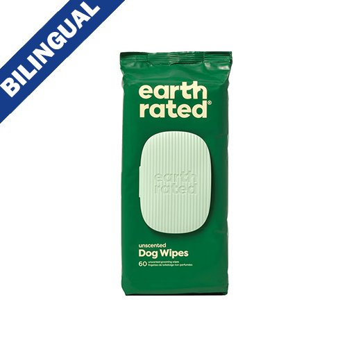 EARTH RATED CERTIFIED COMPOSTABLE GROOMING WIPES UNSCENTED (60CT)