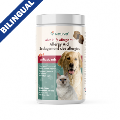 NATURVET ALLER-911 ALLERGY AID PLUS ANTIOXIDANTS (60CT) SOFT CHEWS FOR DOGS & CATS