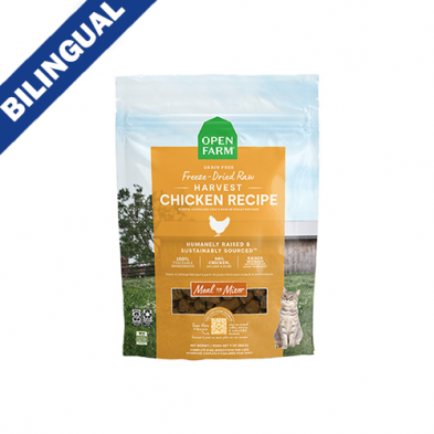 OPEN FARM HARVEST CHICKEN RECIPE FREEZE-DRIED RAW CAT FOOD 9OZ