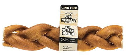 REDBARN ODOUR FREE BRAIDED BULLY STICK DOG 7IN