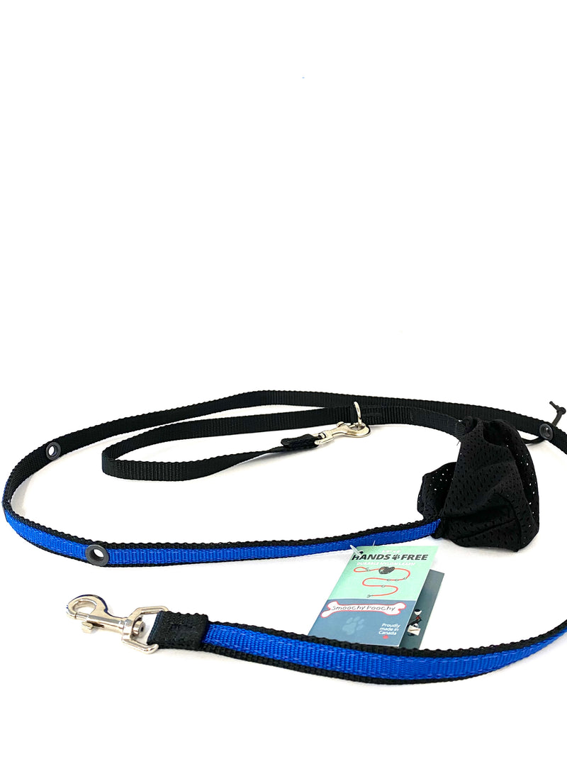 SMOOCHY POOCHY 5/8” X 6’ NYLON HANDS FREE LEASH (TWO COLOURS)