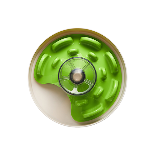 PETDREAMHOUSE SPIN INTERACTIVE SLOW FEEDER PET BOWL - UFO MAZE GREEN