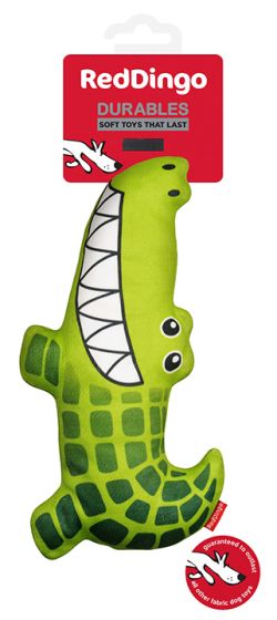 RED DINGO DURABLE PLUSH DOG TOY - CROCODILE