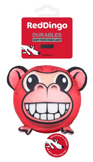 RED DINGO DURABLE PLUSH DOG TOY - MONKEY