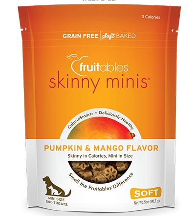 FRUITABLES SKINNY MINIS PUMPKIN & MANGO FLAVOR DOG TREAT 5OZ