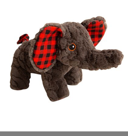 SNUGAROOZ ELI THE ELEPHANT BUFFALO CHECK DOG 1PC 10IN