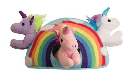 SNUGAROOZ HIDE AND SEEK RAINBOW 4 TOYS IN ONE DOG