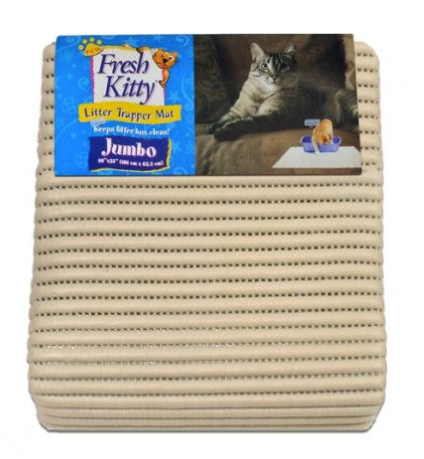 FRESH KITTY JUMBO FOAM LITTER MAT TAN CAT 40 X 25IN