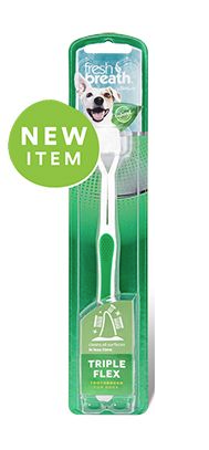 TROPICLEAN FRESH BREATH TRIPLE FLEX TOOTHBRUSH FOR DOGS SMALL & MEDIUM 1PC