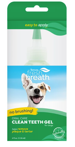 TROPICLEAN NO BRUSHING CLEAN TEETH DENTAL AND ORAL CARE GEL DOG 4OZ