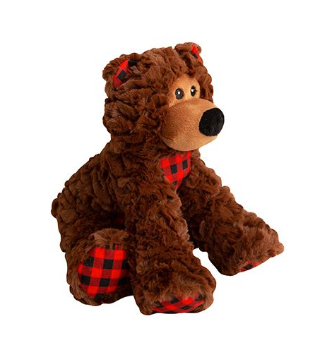 SNUGAROOZ BENNY THE BEAR BUFFALO CHECK DOG 1PC 10IN