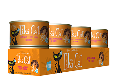 TIKI CAT AHI TUNA & PRAWNS RECIPE IN BROTH WET CAT FOOD 6OZ