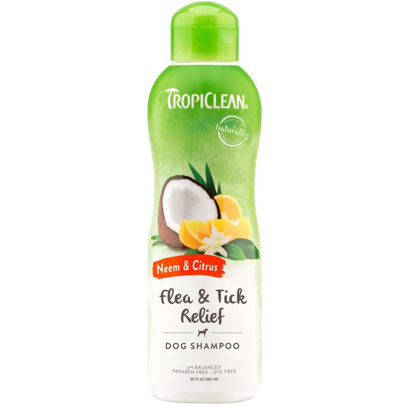 TROPICLEAN NEEM & CITRUS FLEA & TICK RELIEF SHAMPOO FOR DOGS