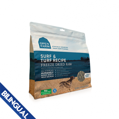 OPEN FARM SURF & TURF FREEZE-DRIED RAW DOG FOOD 13.5OZ