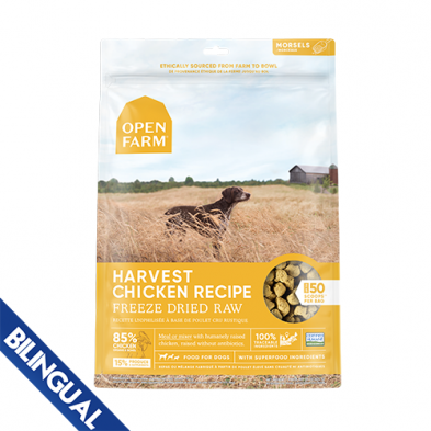 OPEN FARM HARVEST CHICKEN FREEZE-DRIED RAW DOG FOOD 22OZ