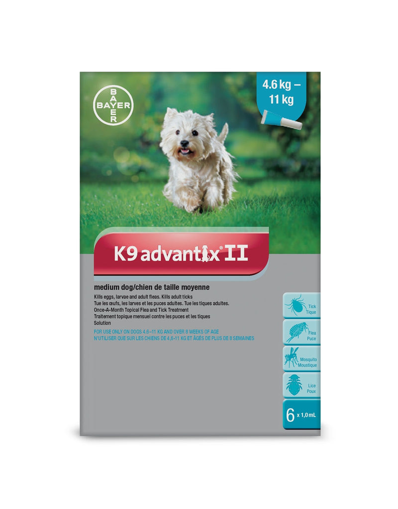 ADVANTIX II - 6 DOSES 4.6KG-11KG