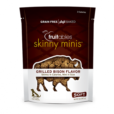 FRUITABLES SKINNY MINIS GRILLED BISON FLAVOR DOG TREAT 5OZ