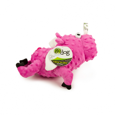 GODOG CHECKERS FLYING PIG LARGE DOG TOY