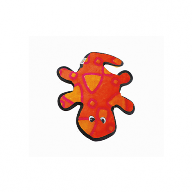 OUTWARD HOUND INVINCIBLES GECKO 2 SQUEAKERS ORANGE & PINK DOG TOY