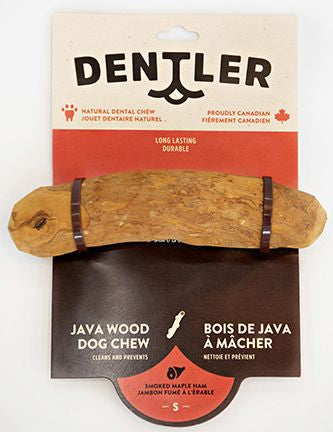 DENTLER JAVA WOOD DOG CHEW SMOKED HAM MAPLE - SMALL