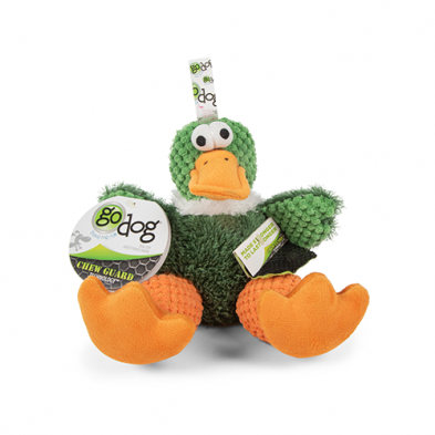 GODOG CHECKERS SITTING DUCK MEDIUM DOG TOY