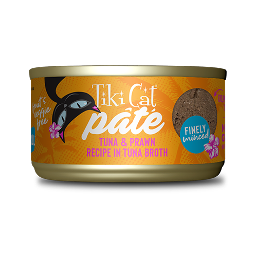 TIKI CAT GRILL PÂTÉ TUNA & PRAWN RECIPE IN TUNA BROTH WET CAT FOOD 2.8OZ