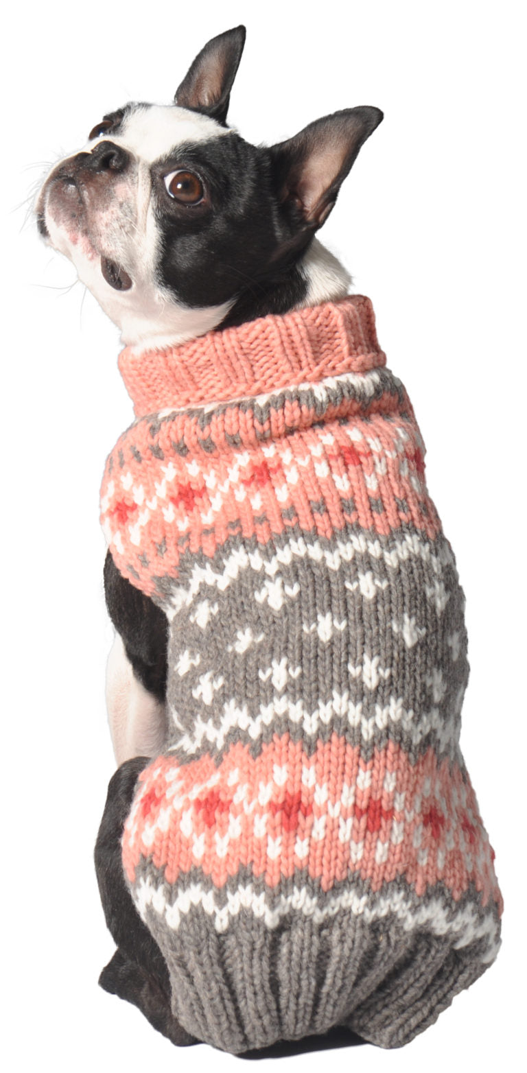 CHILLY DOG SWEATERS - PEACH FAIRISLE