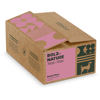 BOLD BY NATURE MEGA PORK FROZEN DOG FOOD 24LB (48 X 8OZ PATTIES)