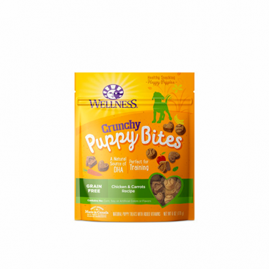 WELLNESS PUPPY BITES CRUNCHY CHICKEN & CARROTS RECIPE DOG TREAT 6 OZ